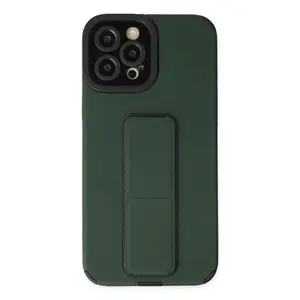 Newface Apple İphone 12 Pro Max Kılıf Mega Standlı Silikon - Yeşil