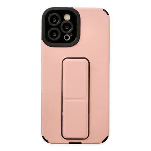 Newface Apple İphone 12 Pro Max Kılıf Mega Standlı Silikon - Pudra
