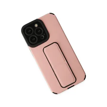 Newface Apple İphone 13 Pro Kılıf Mega Standlı Silikon - Pudra