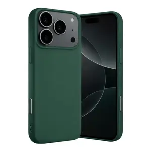 İphone 17 Pro Max Nano İçi Kadife Silikon - Koyu Yeşil