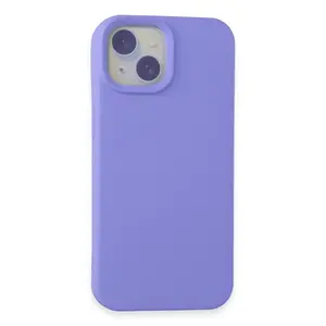 İphone 15 Kılıf Nano İçi Kadife Silikon - Lila