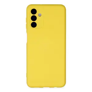 Samsung Galaxy A04s Kılıf Nano İçi Kadife Silikon - Sarı