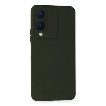 Vivo Y17s Kılıf Nano İçi Kadife Silikon - Koyu Yeşil