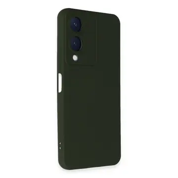 Vivo Y17s Kılıf Nano İçi Kadife Silikon - Koyu Yeşil