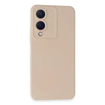 Vivo Y17s Kılıf Nano İçi Kadife Silikon - Pudra