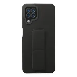 Newface Samsung Galaxy A22 Kılıf Mega Standlı Silikon - Siyah