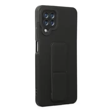 Newface Samsung Galaxy A22 Kılıf Mega Standlı Silikon - Siyah
