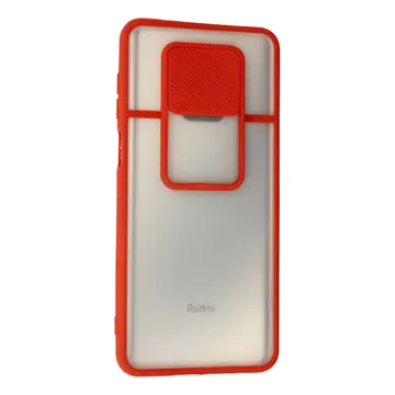 Xiaomi Redmi Note 9 Pro Kılıf Palm Buzlu Kamera Sürgülü Silikon - Kırmızı