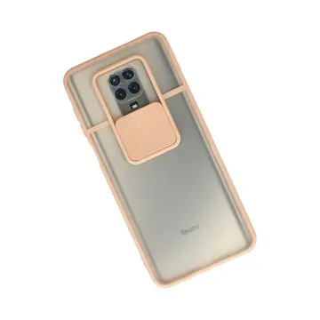 Xiaomi Redmi Note 9 Pro Kılıf Palm Buzlu Kamera Sürgülü Silikon - Pembe