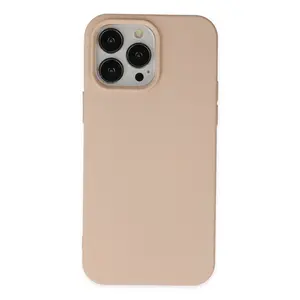 İphone 15 Pro Kılıf Nano İçi Kadife Silikon - Pudra