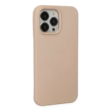 İphone 15 Pro Kılıf Nano İçi Kadife Silikon - Pudra