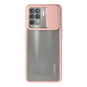 Oppo Reno 5 Lite Kılıf Palm Buzlu Kamera Sürgülü Silikon - Pembe