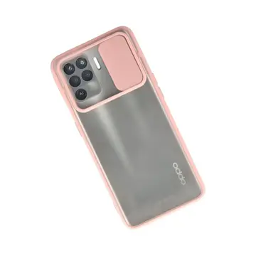 Oppo Reno 5 Lite Kılıf Palm Buzlu Kamera Sürgülü Silikon - Pembe
