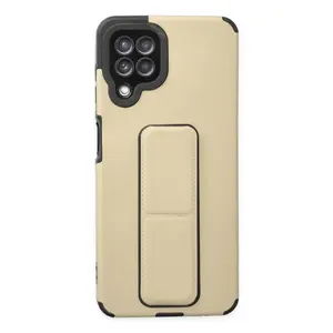Newface Samsung Galaxy A22 Kılıf Mega Standlı Silikon - Gold