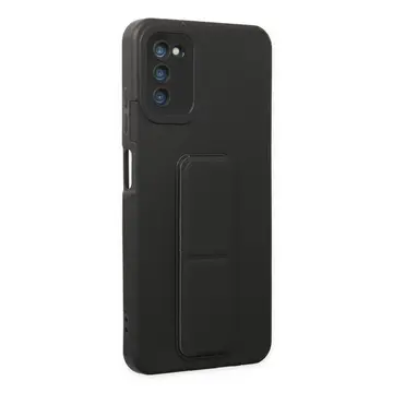 Newface Samsung Galaxy A03s Kılıf Mega Standlı Silikon - Siyah