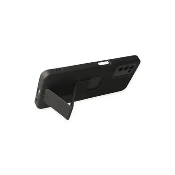 Newface Samsung Galaxy A03s Kılıf Mega Standlı Silikon - Siyah