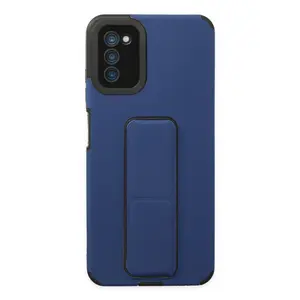 Newface Samsung Galaxy A03s Kılıf Mega Standlı Silikon - Mavi