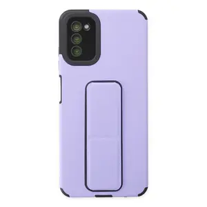 Newface Samsung Galaxy A03s Kılıf Mega Standlı Silikon - Lila