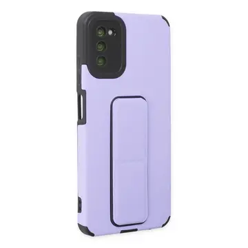 Newface Samsung Galaxy A03s Kılıf Mega Standlı Silikon - Lila