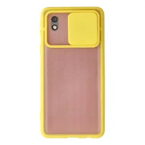 Samsung Galaxy A01 Core Kılıf Palm Buzlu Kamera Sürgülü Silikon - Sarı