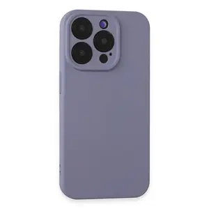 İphone 15 Pro Max Kılıf Nano İçi Kadife Silikon - Lila