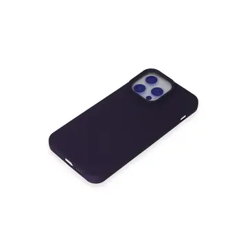 İphone 15 Pro Max Kılıf Nano İçi Kadife Silikon - Mor