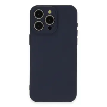 İphone 15 Pro Max Kılıf Nano İçi Kadife Silikon - Lacivert
