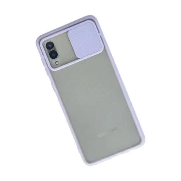 Samsung Galaxy A02 Kılıf Palm Buzlu Kamera Sürgülü Silikon - Lila