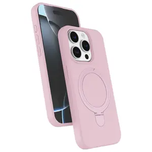 İphone 15 Pro Max Regal Magsafe Standlı Kapak - Açık Pembe
