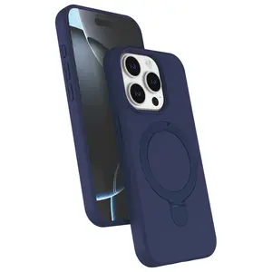 İphone 15 Pro Max Regal Magsafe Standlı Kapak - Lacivert