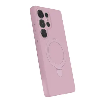 Samsung Galaxy S23 Ultra Regal Magsafe Standlı Kapak - Açık Pembe