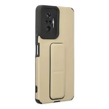 Newface Xiaomi Redmi Note 10 Pro Kılıf Mega Standlı Silikon - Gold