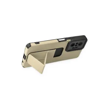 Newface Xiaomi Redmi Note 10 Pro Kılıf Mega Standlı Silikon - Gold