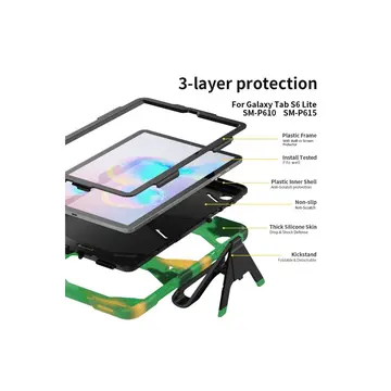 Newface Samsung Galaxy T500 Tab A7 10.4 Kılıf Griffin Tablet Kapak - Kamuflaj