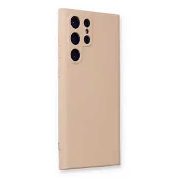 Samsung Galaxy S24 Ultra Kılıf Nano İçi Kadife Silikon - Pudra