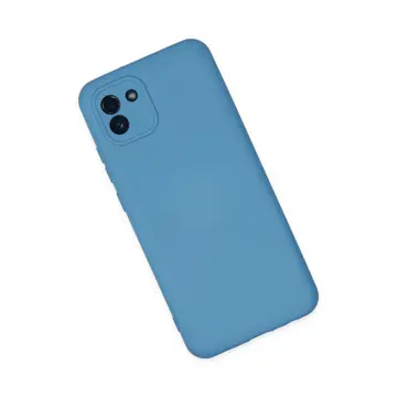 Newface Samsung Galaxy A03 Kılıf Nano İçi Kadife Silikon - Mavi