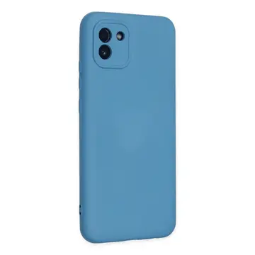 Newface Samsung Galaxy A03 Kılıf Nano İçi Kadife Silikon - Mavi