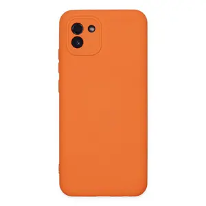 Newface Samsung Galaxy A03 Kılıf Nano İçi Kadife Silikon - Turuncu