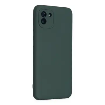 Newface Samsung Galaxy A03 Kılıf Nano İçi Kadife Silikon - Koyu Yeşil
