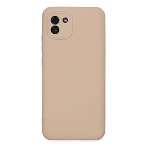 Newface Samsung Galaxy A03 Kılıf Nano İçi Kadife Silikon - Pudra