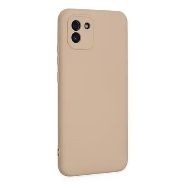 Newface Samsung Galaxy A03 Kılıf Nano İçi Kadife Silikon - Pudra