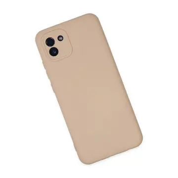 Newface Samsung Galaxy A03 Kılıf Nano İçi Kadife Silikon - Pudra