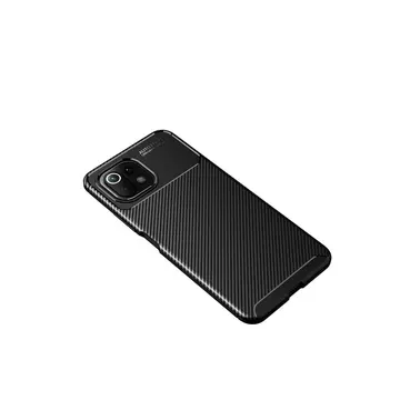 Xiaomi Mi 11 Lite Kılıf Auto Focus Karbon Kapak - Siyah