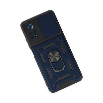 Xiaomi Poco X4 Pro 5g Kılıf Pars Lens Yüzüklü Silikon - Lacivert