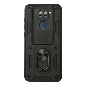 Xiaomi Redmi Note 9 Kılıf Pars Lens Yüzüklü Silikon - Siyah