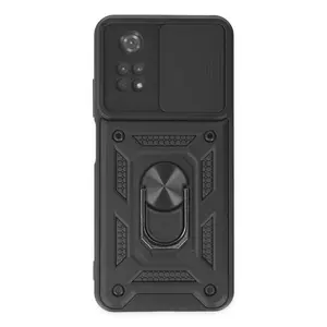Xiaomi Poco M4 Pro 4g Kılıf Pars Lens Yüzüklü Silikon - Siyah
