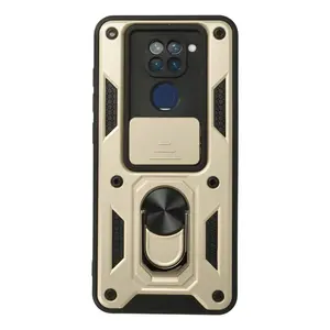 Xiaomi Redmi Note 9 Kılıf Pars Lens Yüzüklü Silikon - Gold
