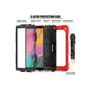 Newface Samsung Galaxy T510 Tab A 10.1 Kılıf Pars Tablet Kapak - Kırmızı