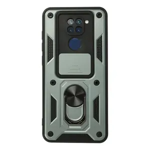 Xiaomi Redmi Note 9 Kılıf Pars Lens Yüzüklü Silikon - Yeşil