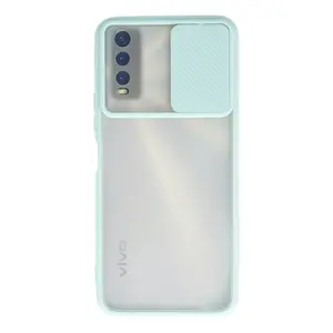 Vivo Y11s Kılıf Palm Buzlu Kamera Sürgülü Silikon - Turkuaz